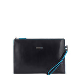 PIQUADRO - Pochette in pelle sottile Blue Square Nera