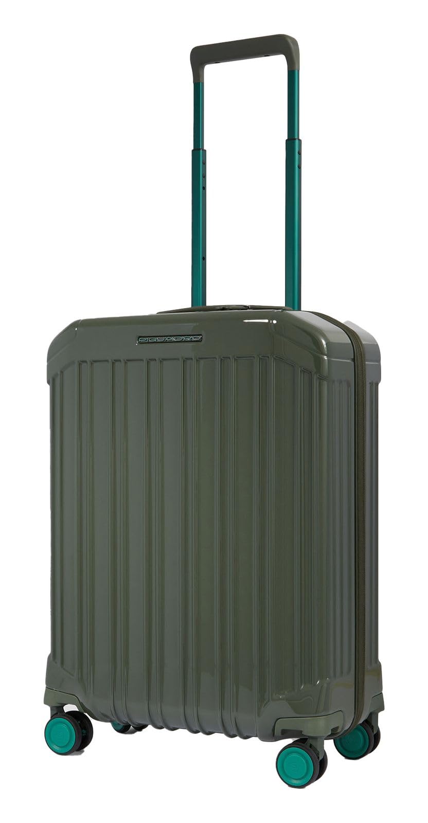 PIQUADRO - Trolley cabina rigido ultra slim a quattro ruote Verde