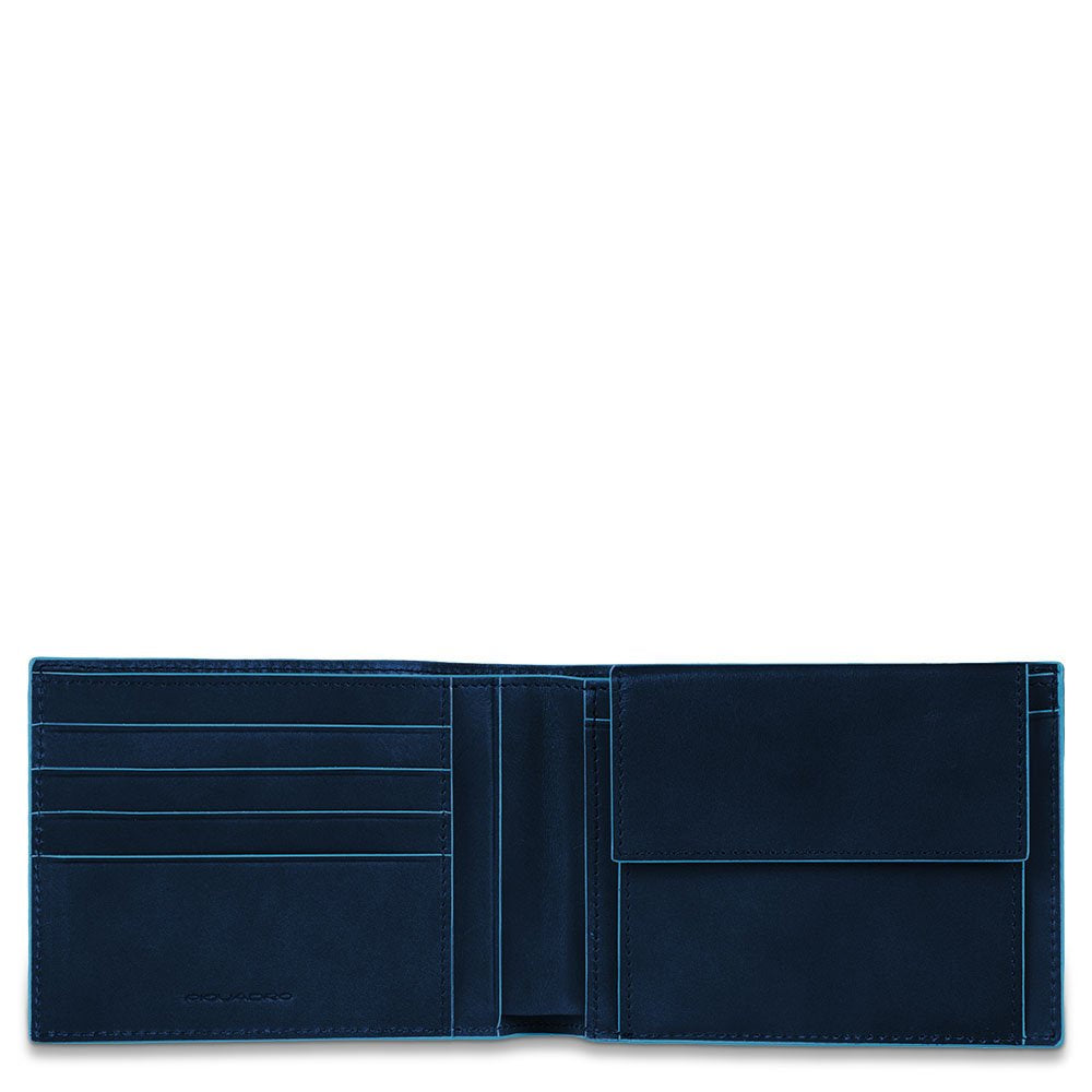 PIQUADRO - Portafoglio uomo con porta monete Blue Square, Blu