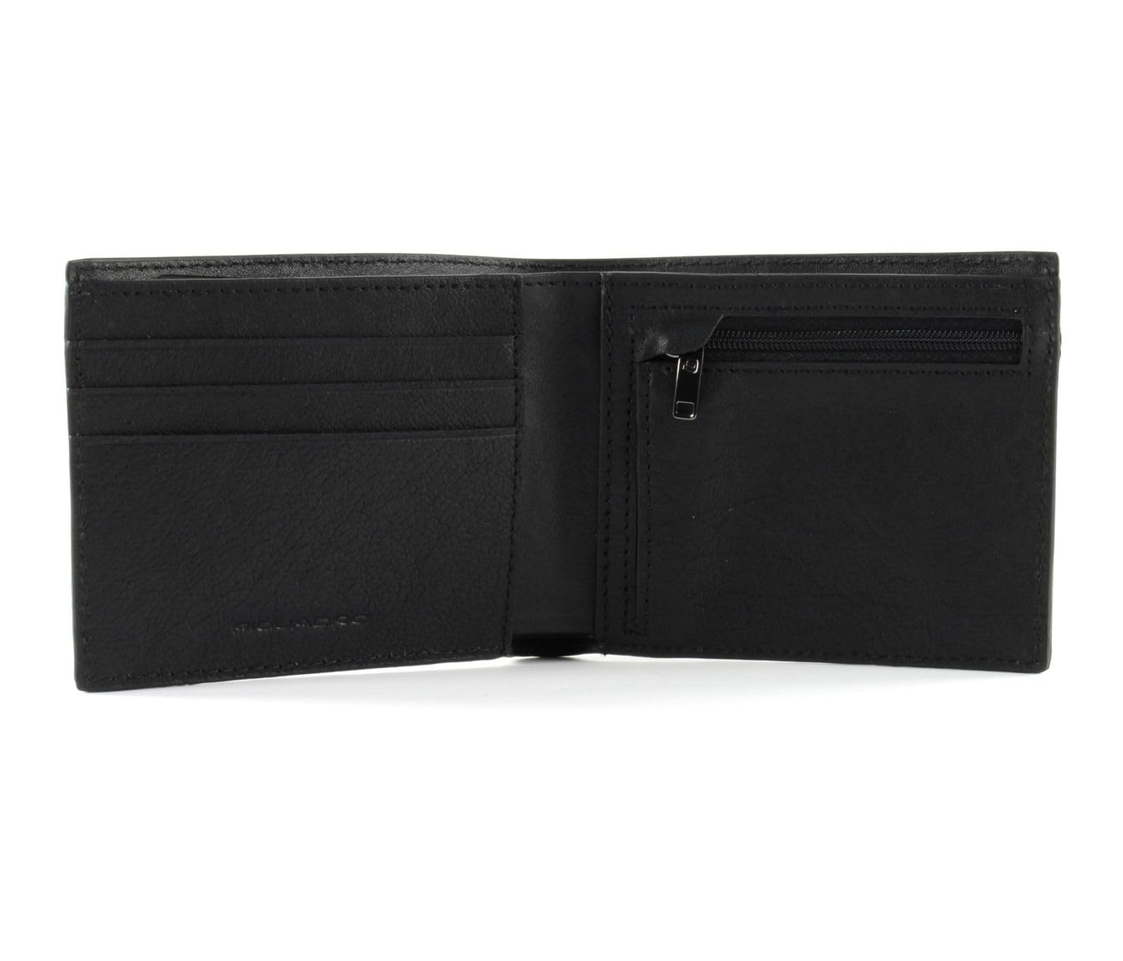 PIQUADRO - Portafogli uomo con porta monete con cerniera Black Square Nero