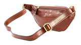 THE BRIDGE - Marsupio in pelle con logo Story, Marrone