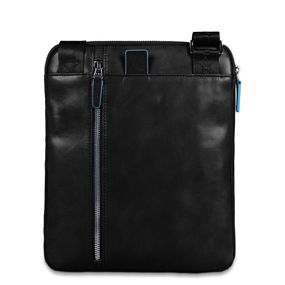 PIQUADRO - Borsello porta iPad/iPad Air, doppia tasca frontal Blue Square Nero