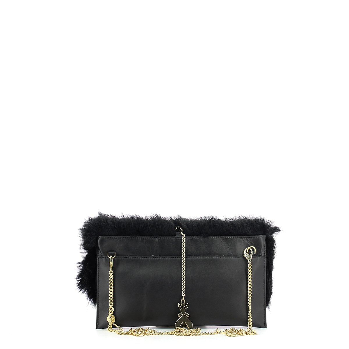 PATRIZIA PEPE - Pochette in pelle e pelo 2V7417/A1RM-K103 Nero