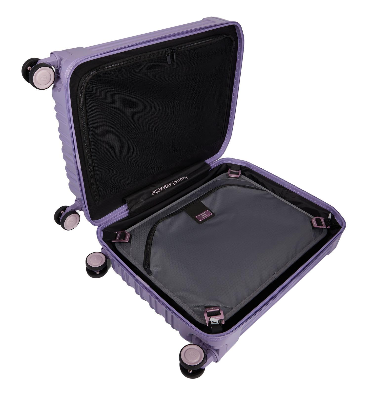 PIQUADRO - Trolley cabina rigido ultra slim a quattro ruote Viola