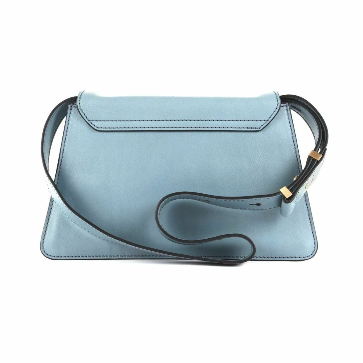 THE BRIDGE - Borsa a tracolla con patta in pelle Ginevra, Azzurra