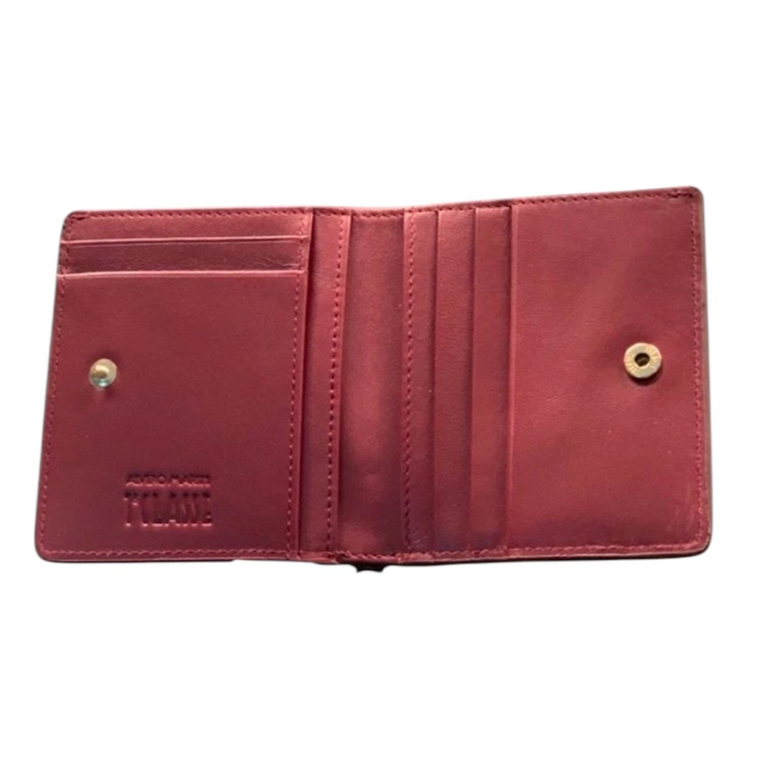 ALVIERO MARTINI - Portafoglio mini bifolder in saffiano, Burgundy