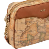 ALVIERO MARTINI 1? CLASSE - Borsa con tracolla in metallo e zip Geo Classic D094 Beige