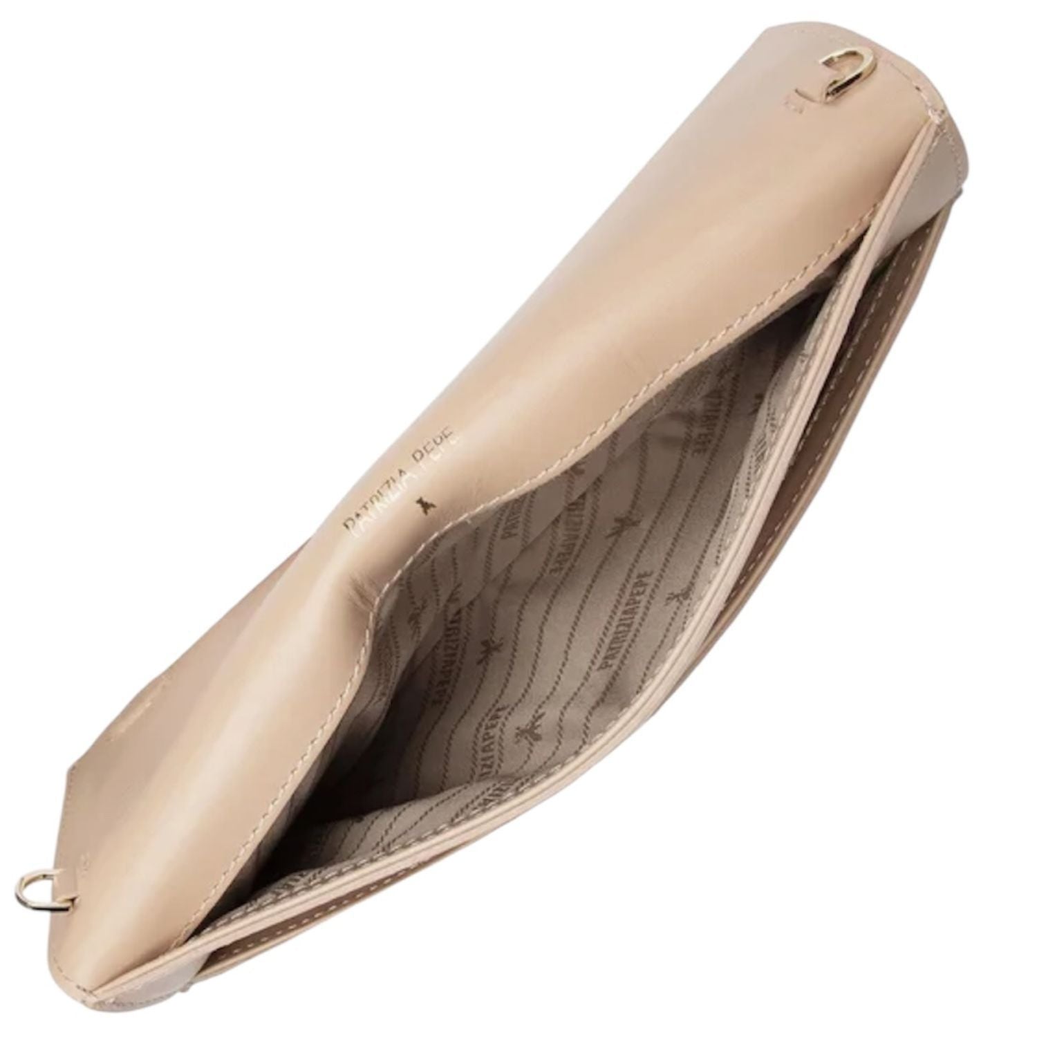 PATRIZIA PEPE - Borsa clutch con tracolla Fly con piume cipria