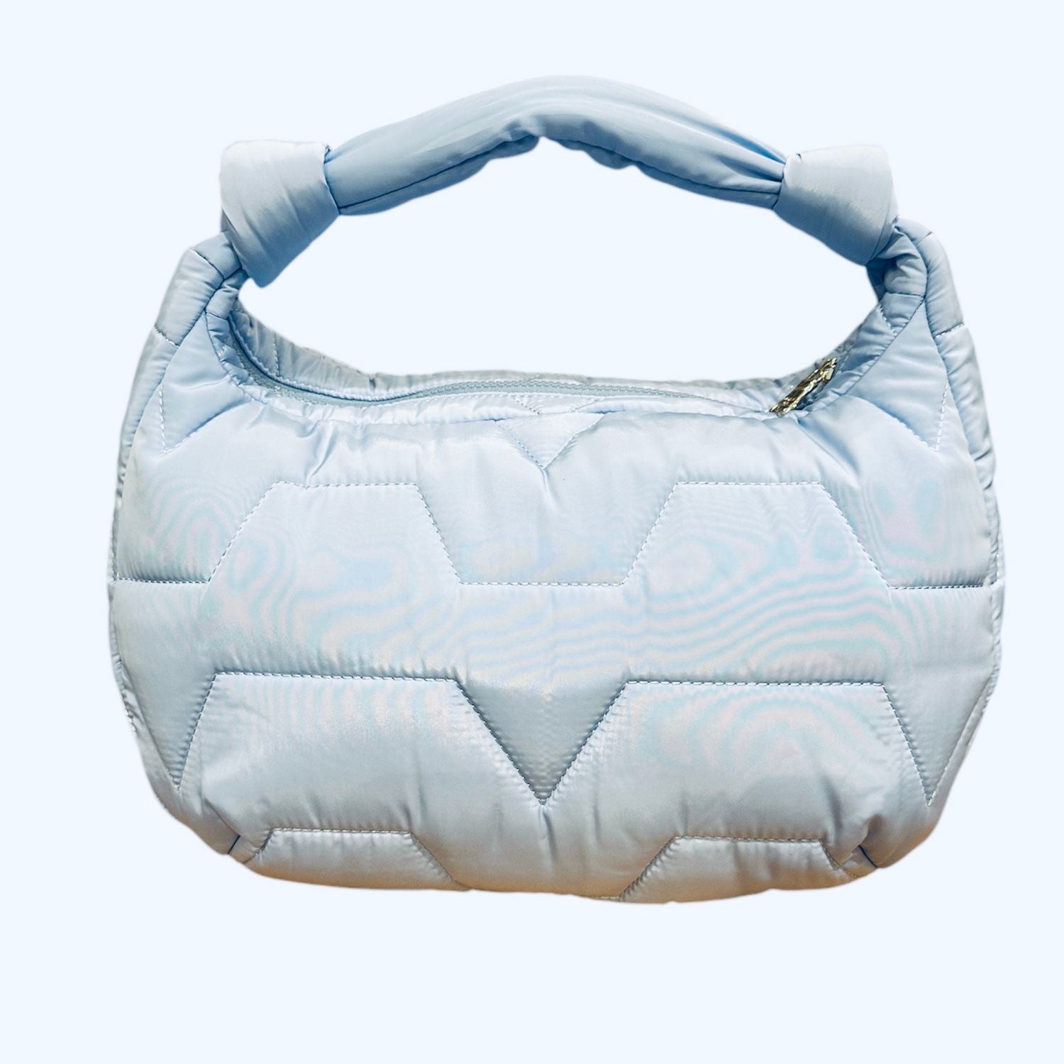 PATRIZIA PEPE - Borsa a spalla con zip in nylon, Azzurra