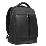 PIQUADRO - Zaino porta pc 15.6 tessuto e pelle, Nero