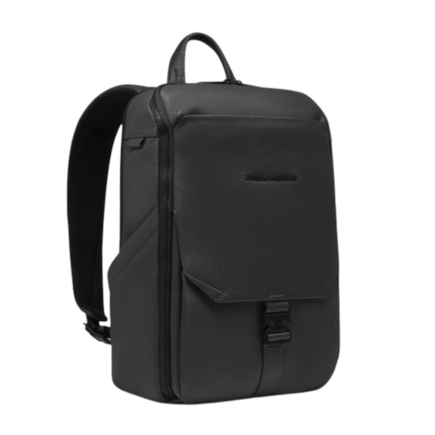 PIQUADRO - Zaino porta pc 14 pollici in pelle martellata, Nero