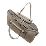 PIQUADRO - Borsa da lavoro donna in tessuto e pelle espandibile W92T, Beige