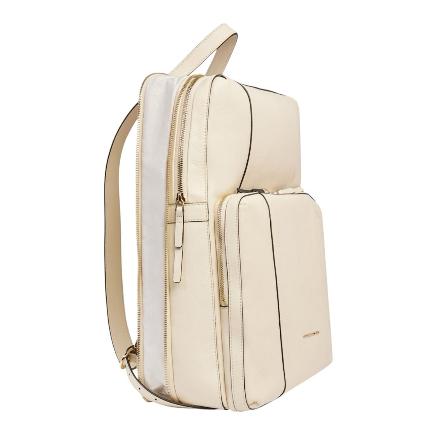 PIQUADRO - Zaino donna porta pc 15.6 in pelle espandibile, Bianco 