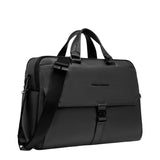 PIQUADRO -Borsa da lavoro in pelle porta pc 15,6" e porta iPad®Pro 12,9", Nero