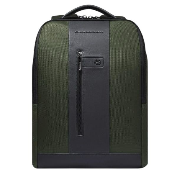 PIQUADRO - Zaino uomo porta pc 15,6" in tessuto riciclato, Verde