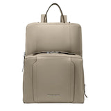 PIQUADRO - Zaino donna porta pc 15,6" espandibile in tessuto e pelle, Beige