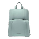 PIQUADRO - Zaino donna porta pc 15,6" espandibile in tessuto e pelle, Verde Acqua