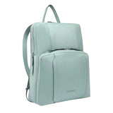 PIQUADRO - Zaino donna porta pc 15,6" espandibile in tessuto e pelle, Verde Acqua