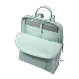 PIQUADRO - Zaino donna porta pc 15,6" espandibile in tessuto e pelle, Verde Acqua