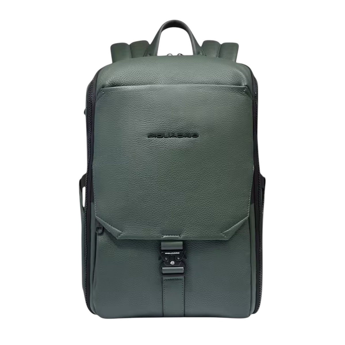 PIQUADRO - Zaino porta PC 15.6 in pelle martellata, Verde