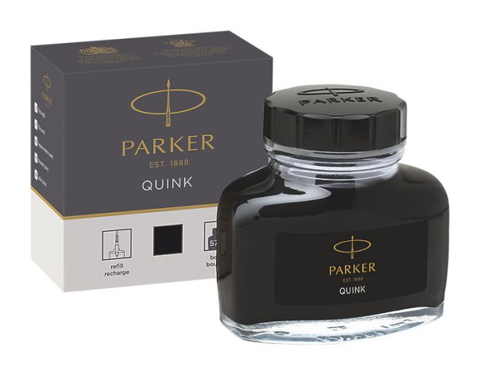 PARKER -Flacone Inchiostro Quink 57 ML, Nero 