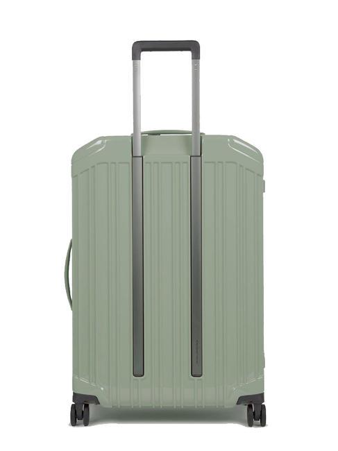 PIQUADRO -Trolley medio rigido a quattro ruote, Verde Chiaro