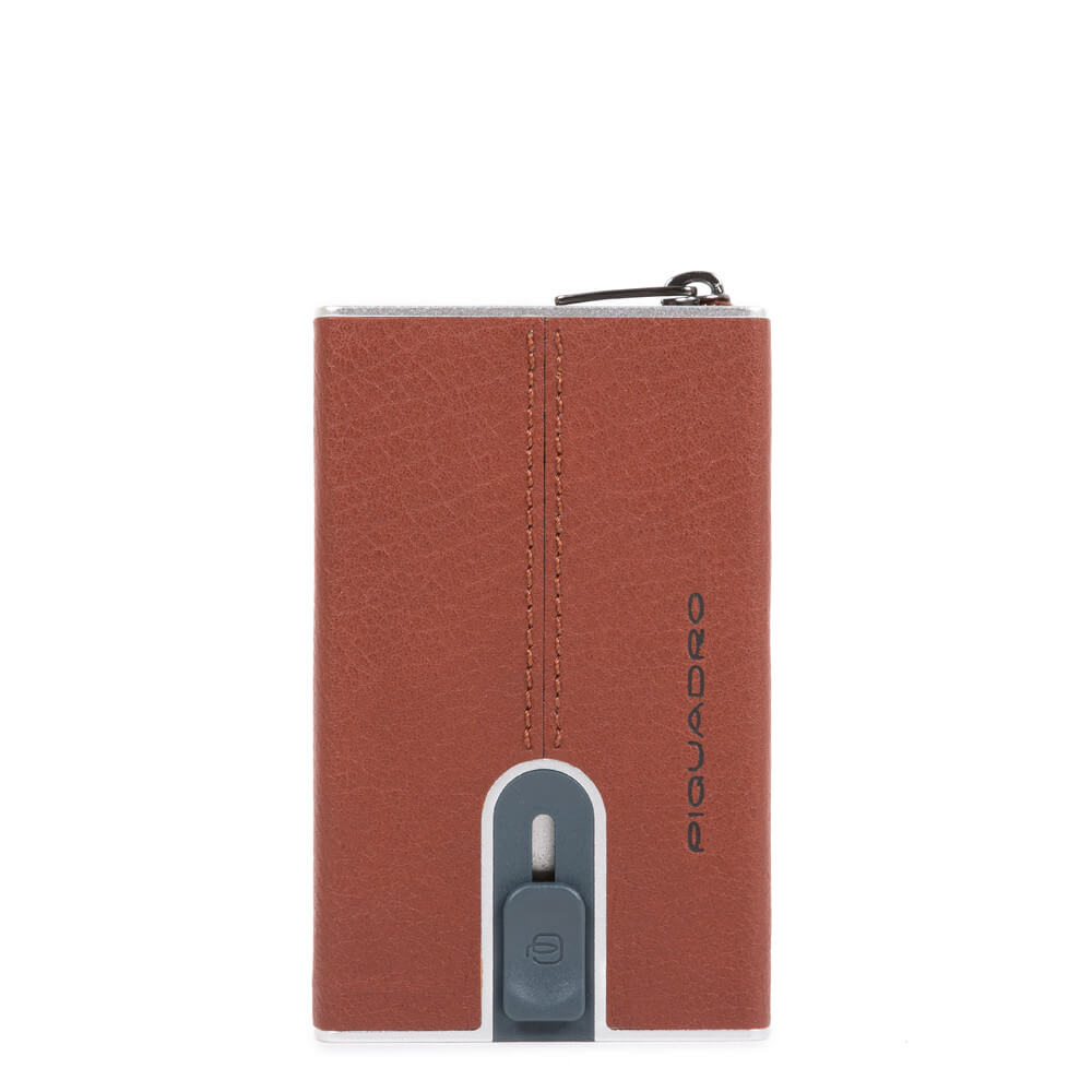 PIQUADRO - Compact wallet per carte di credito con sliding sy Black Square - Cuoio outlet online Gift42 Boutique Rimini