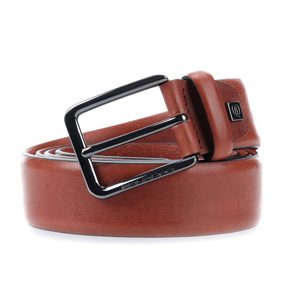 PIQUADRO - Cintura in pelle con fibbia ad ardiglione Black Square Cuoio outlet online Gift42 Boutique Rimini