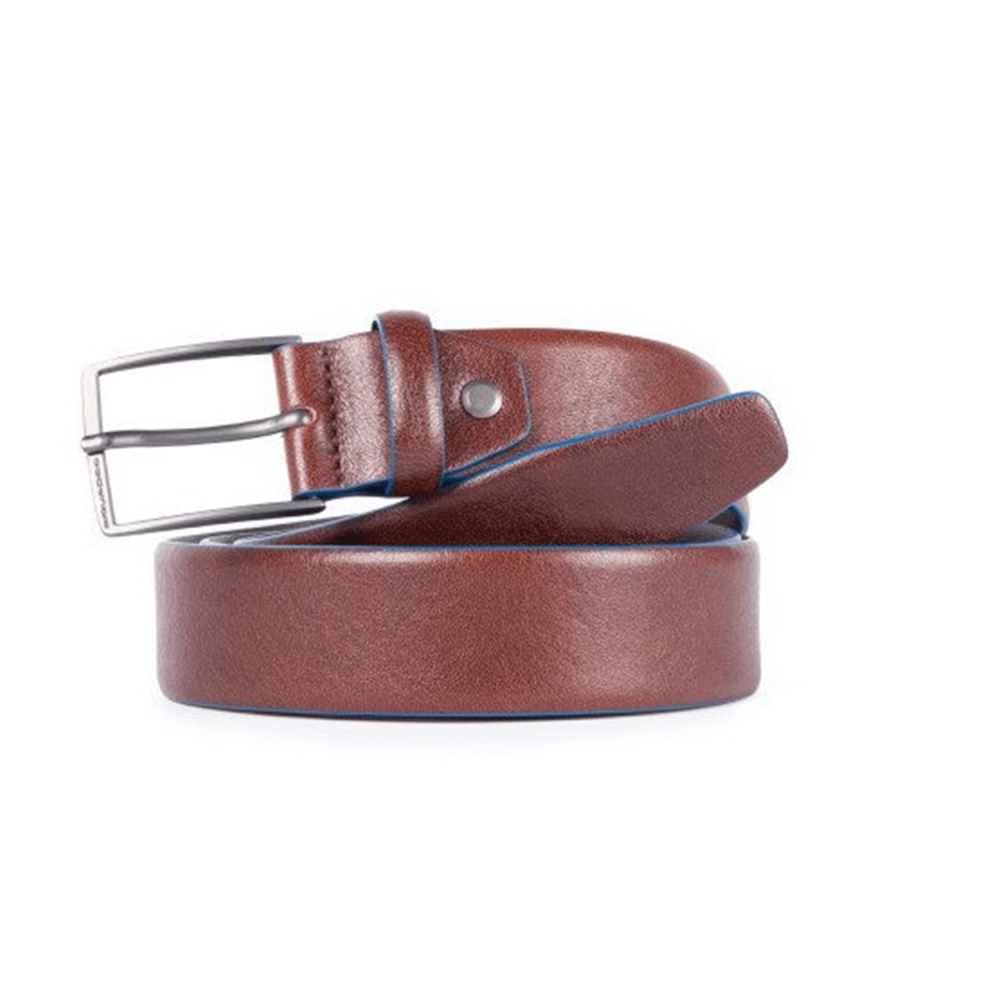 PIQUADRO - Cintura con fibbia ad ardiglione in pelle Blue Square Cuoio outlet online Gift42 Boutique Rimini